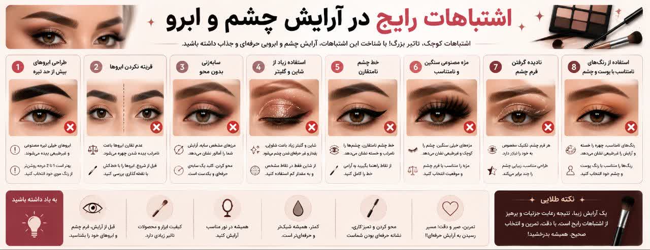 اشتباهات رایج در آرایش چشم و ابرو